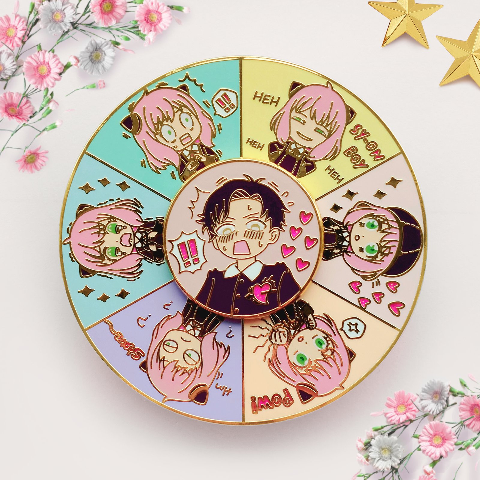 Anya x Damian Spinning Enamel Pin | OffuCreations